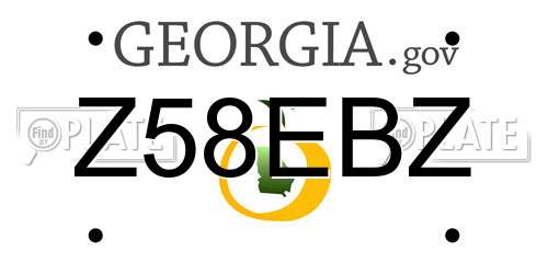 Z58EBZ Georgia License Plate