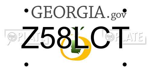 Z58LCT Georgia License Plate