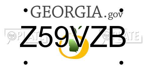 Z59VZB Georgia License Plate