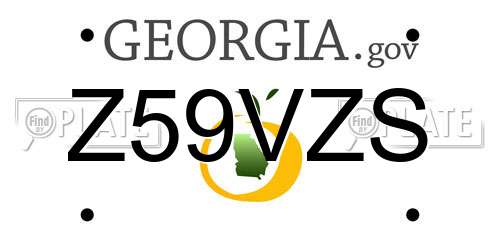 Z59VZS Georgia License Plate