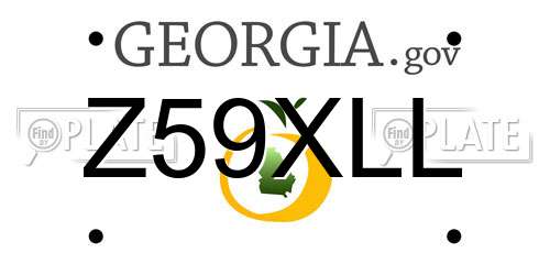 Z59XLL Georgia License Plate