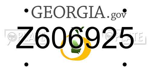 Z606925 Georgia License Plate