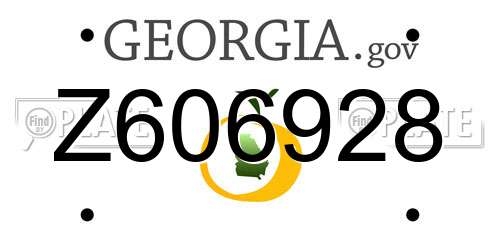 Z606928 Georgia License Plate