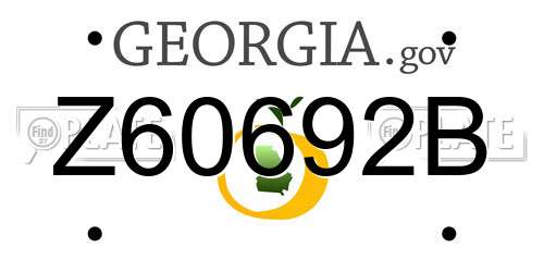 Z60692B Georgia License Plate
