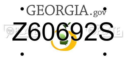 Z60692S Georgia License Plate