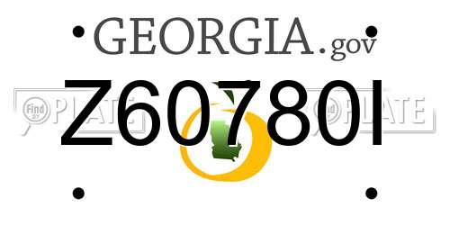 Z60780I Georgia License Plate