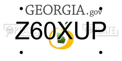 Z60XUP Georgia License Plate