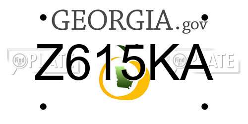 Z615KA Georgia License Plate