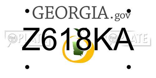 Z618KA Georgia License Plate