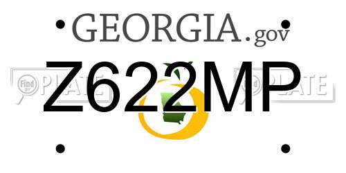 Z622MP Georgia License Plate