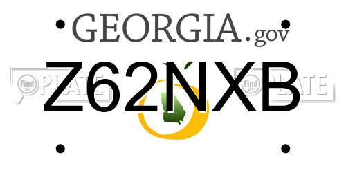 Z62NXB Georgia License Plate