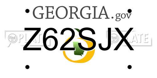 Z62SJX Georgia License Plate