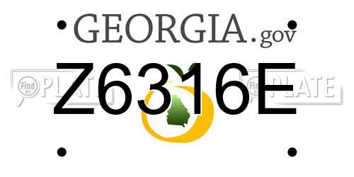 Z6316E Georgia License Plate