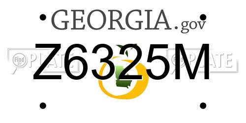 Z6325M Georgia License Plate