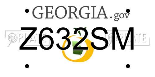 Z632SM Georgia License Plate