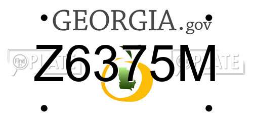 Z6375M Georgia License Plate