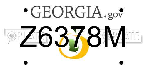 Z6378M Georgia License Plate