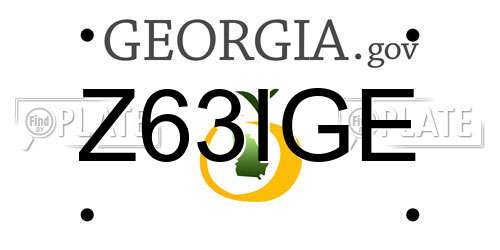 Z63IGE Georgia License Plate