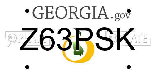 Z63PSK Georgia License Plate