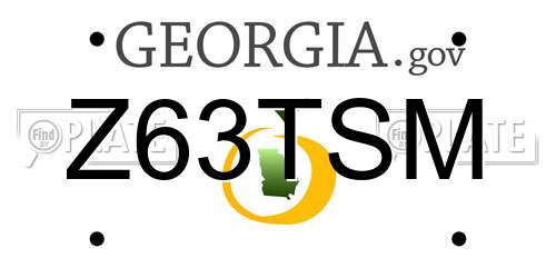 Z63TSM Georgia License Plate