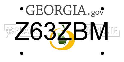 Z63ZBM Georgia License Plate