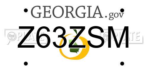 Z63ZSM Georgia License Plate