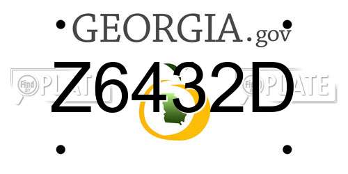 Z6432D Georgia License Plate