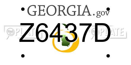 Z6437D Georgia License Plate