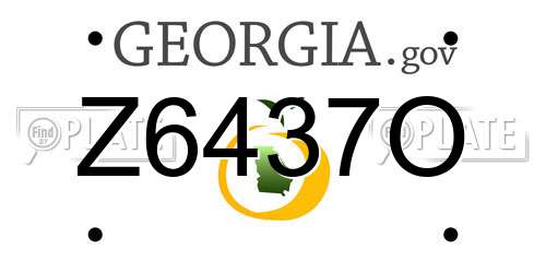 Z6437O Georgia License Plate