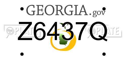 Z6437Q Georgia License Plate