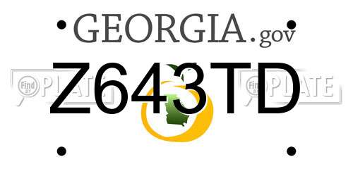 Z643TD Georgia License Plate