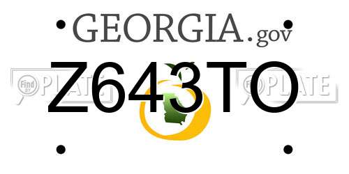 Z643TO Georgia License Plate