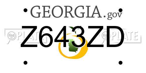 Z643ZD Georgia License Plate