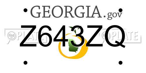 Z643ZQ Georgia License Plate