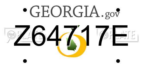 Z64717E Georgia License Plate