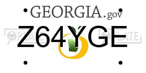 Z64YGE Georgia License Plate