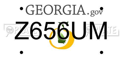 Z656UM Georgia License Plate