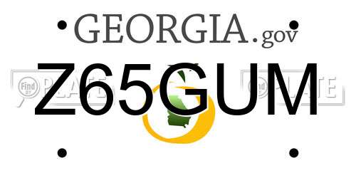 Z65GUM Georgia License Plate
