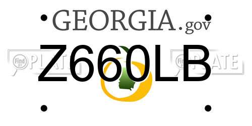 Z660LB Georgia License Plate