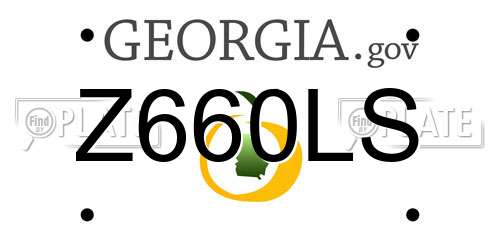 Z660LS Georgia License Plate