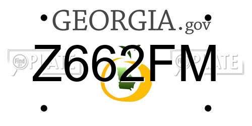 Z662FM Georgia License Plate