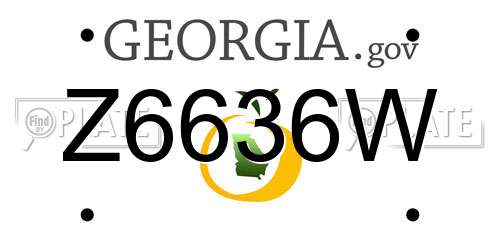 Z6636W Georgia License Plate