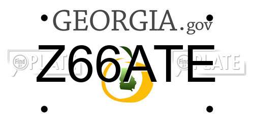 Z66ATE Georgia License Plate