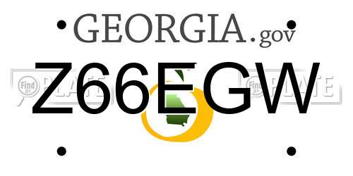 Z66EGW Georgia License Plate