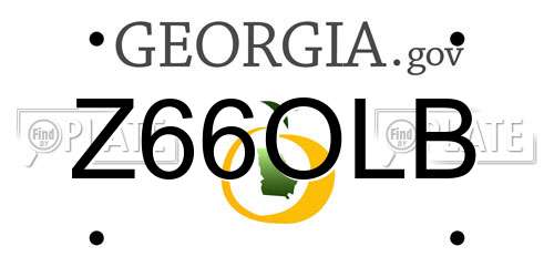 Z66OLB Georgia License Plate