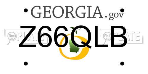 Z66QLB Georgia License Plate