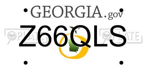 Z66QLS Georgia License Plate