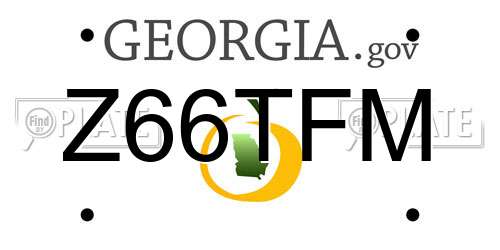 Z66TFM Georgia License Plate