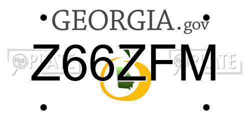 Z66ZFM Georgia License Plate