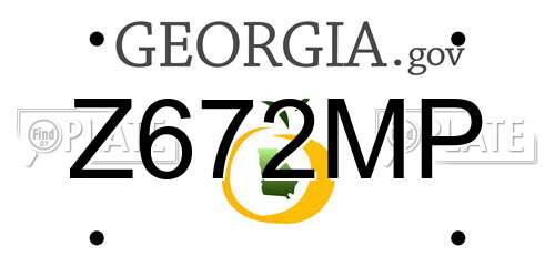 Z672MP Georgia License Plate